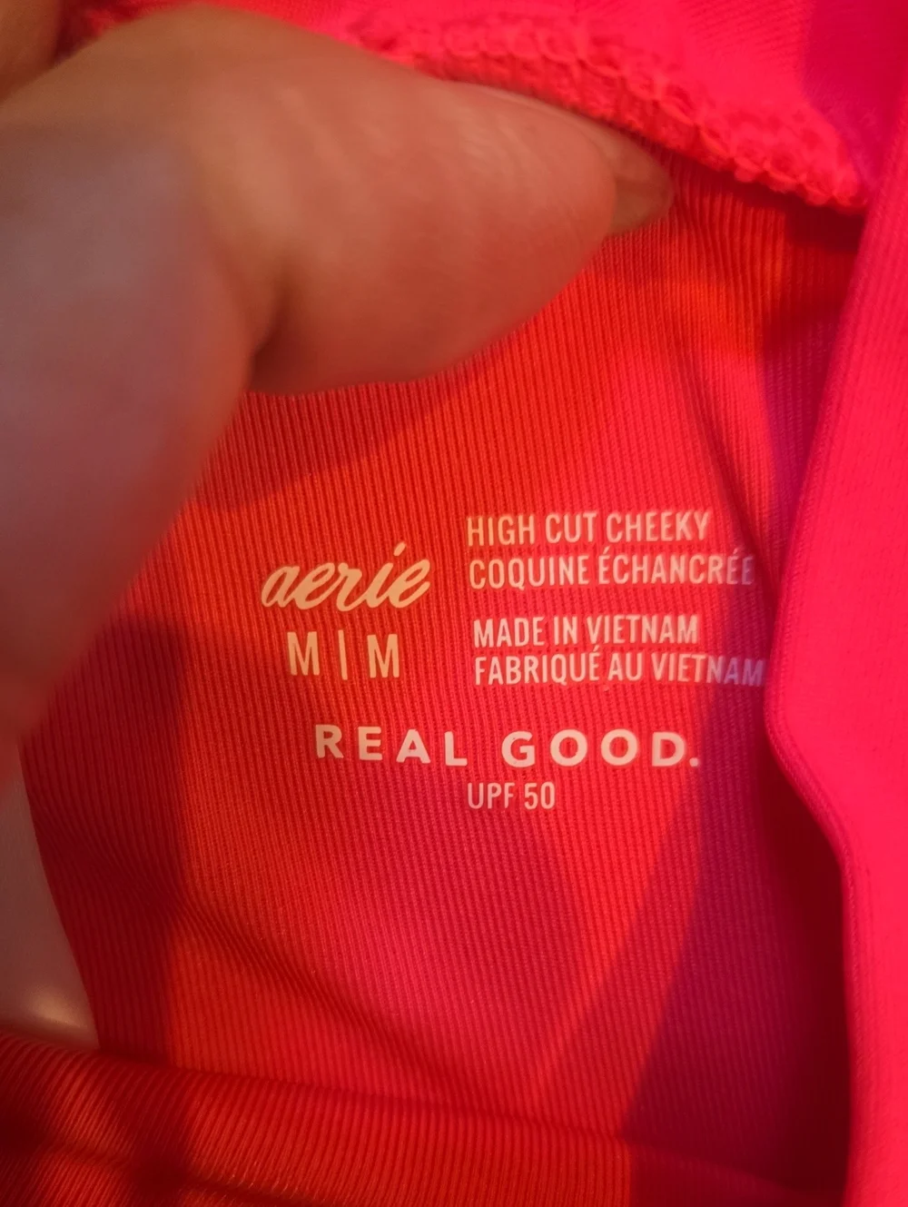 New Aerie Hot Pink High Cut Cheeky Bikini Bottoms